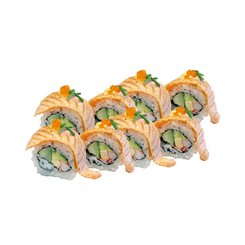 125. FLAMBE SAKE ROLL ( 8 st. )